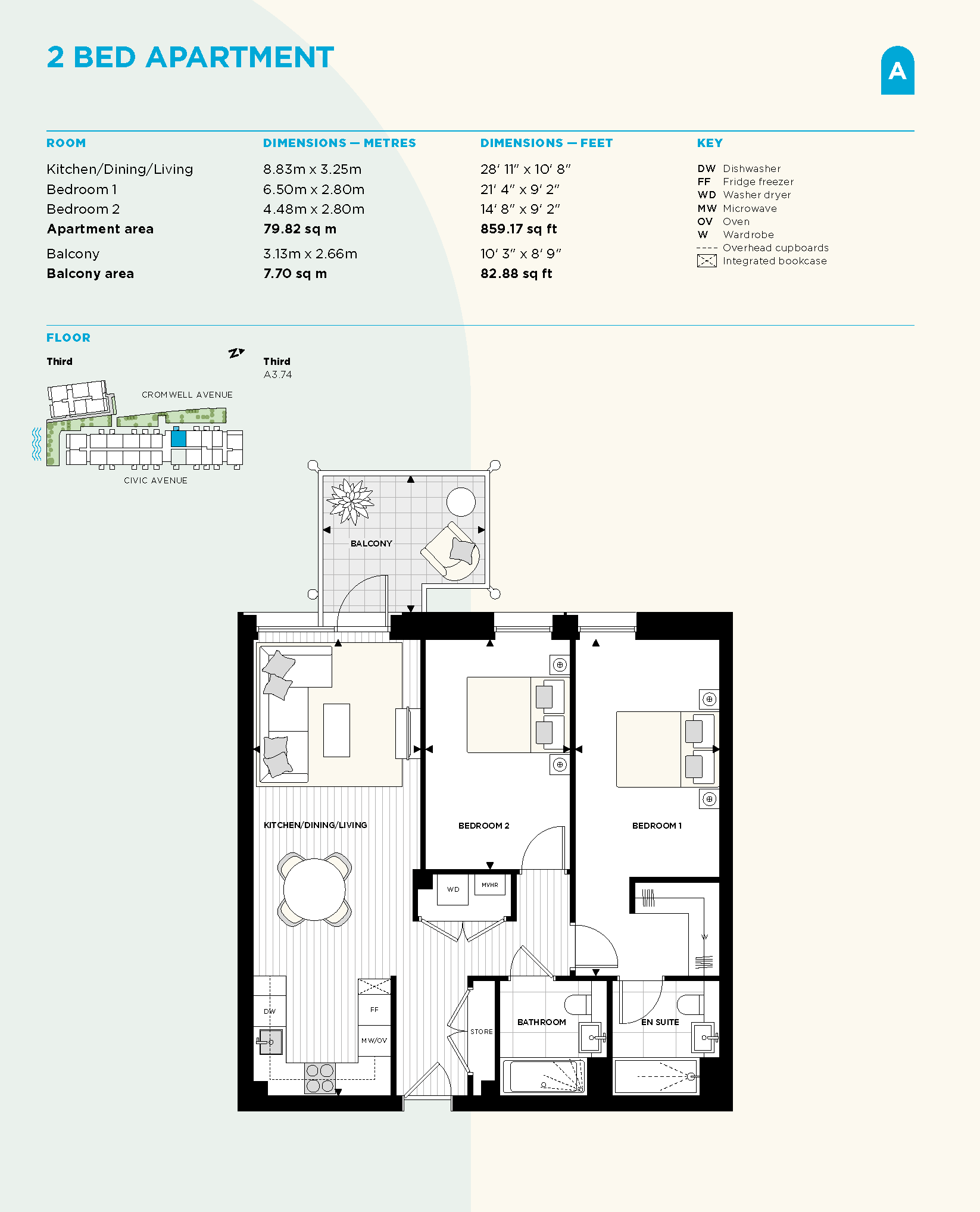 Floorplan for Plot A3.74 at Artisi, Third